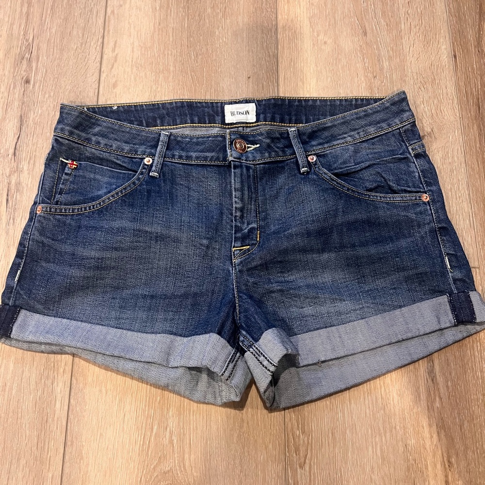 Hudson Hampton Cuffed Blue Denim Shorts Size 30 NWOT